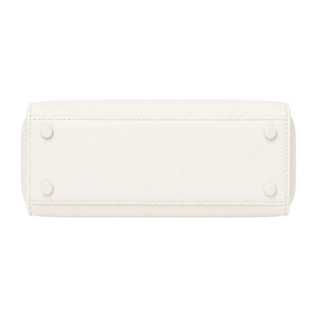 Bagstory White Elegant Ivory Mini Top Handle Satchel Bag