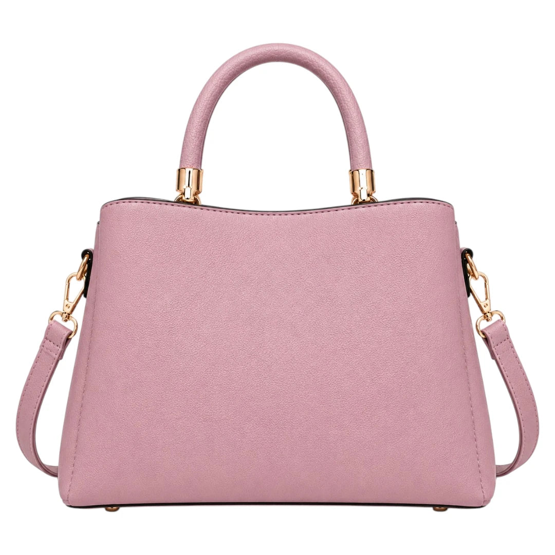 Bagstory Elegant Pink Floral Charm Handbag