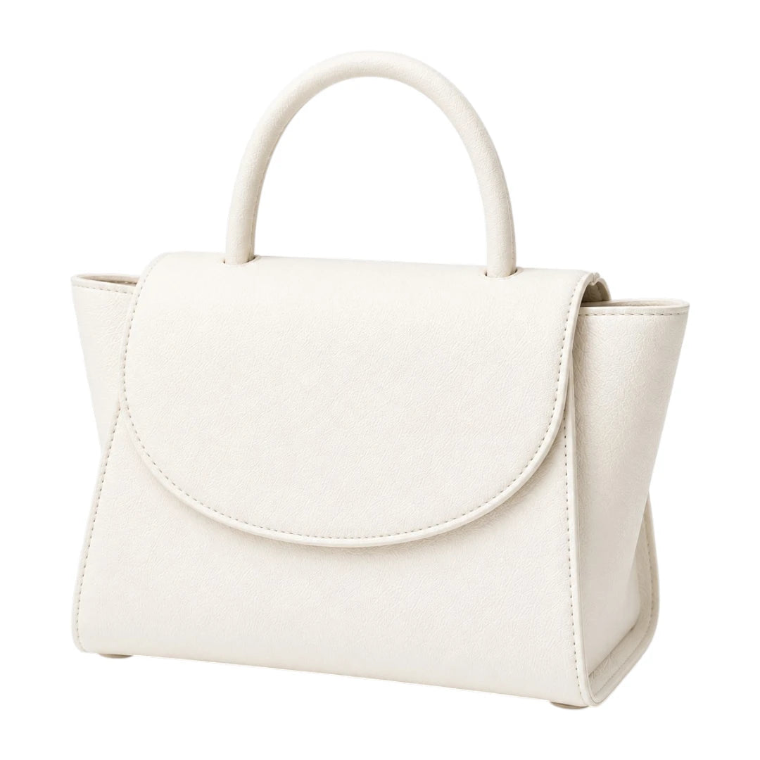 Bagstory White Elegant Ivory Mini Top Handle Satchel Bag
