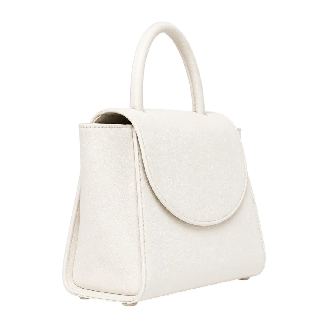 Bagstory White Elegant Ivory Mini Top Handle Satchel Bag